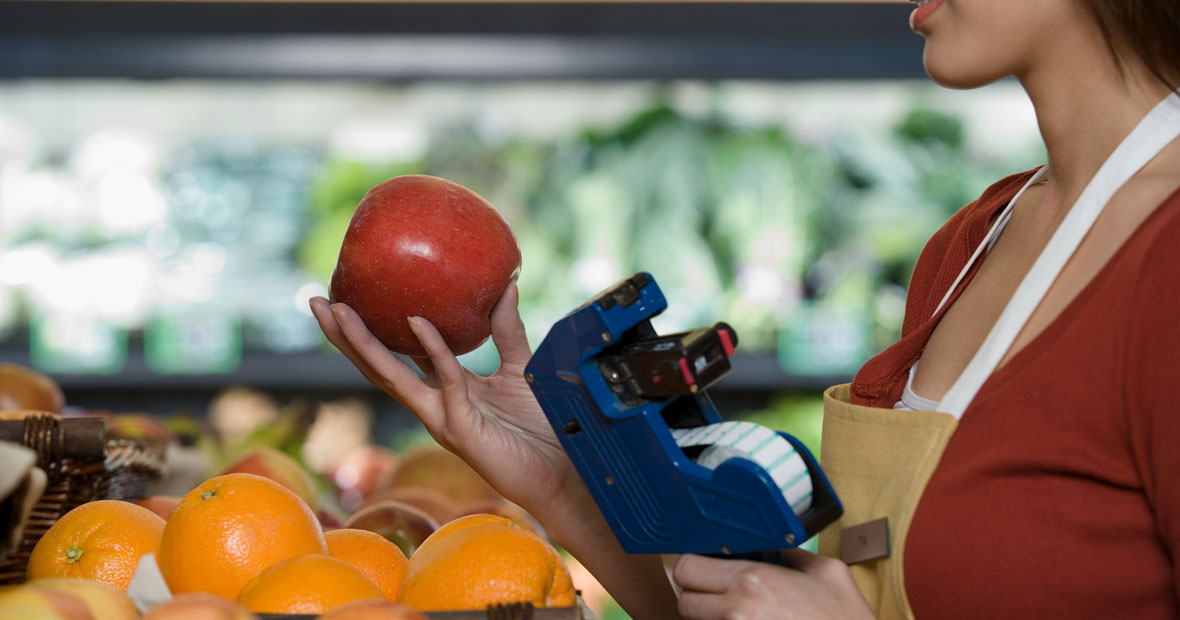 étiquettes sur les fruits et légumes